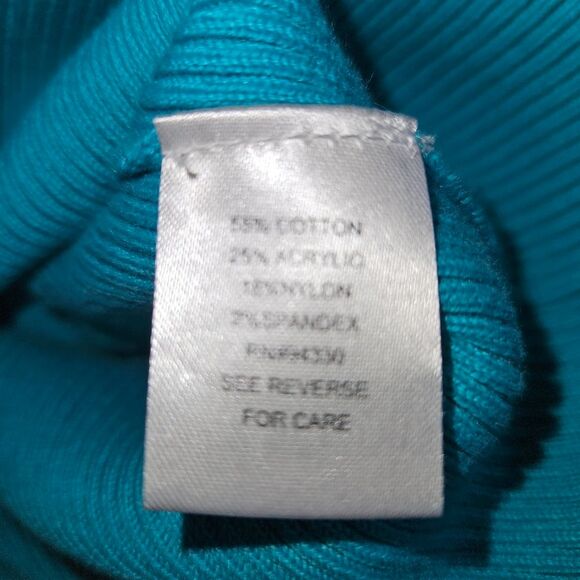 Takeout Teal Blue Cropped Button-Up Short Sleeve Shrug Cardigan Size Large - Picture 5 of 8